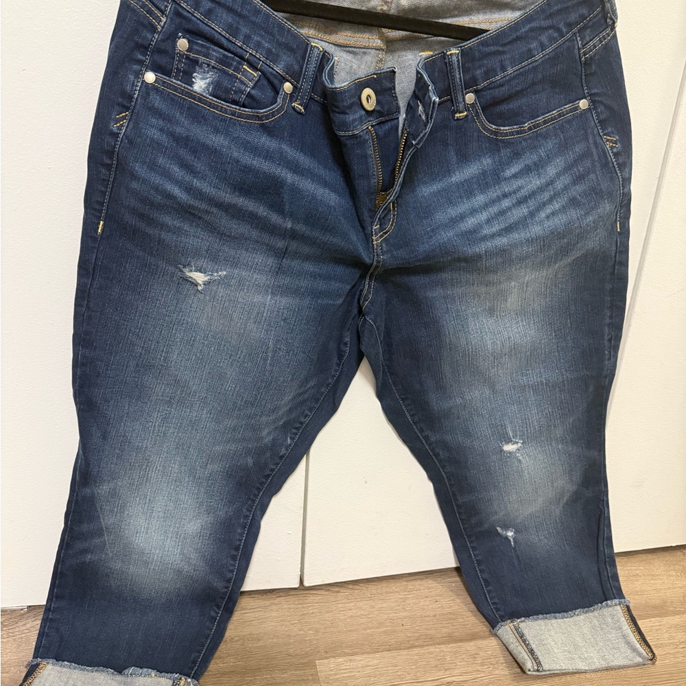 Torrid Distressed Blue Cropped Jeans